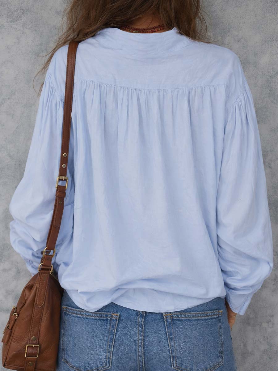 Selena | Balloon Sleeve Cotton Top