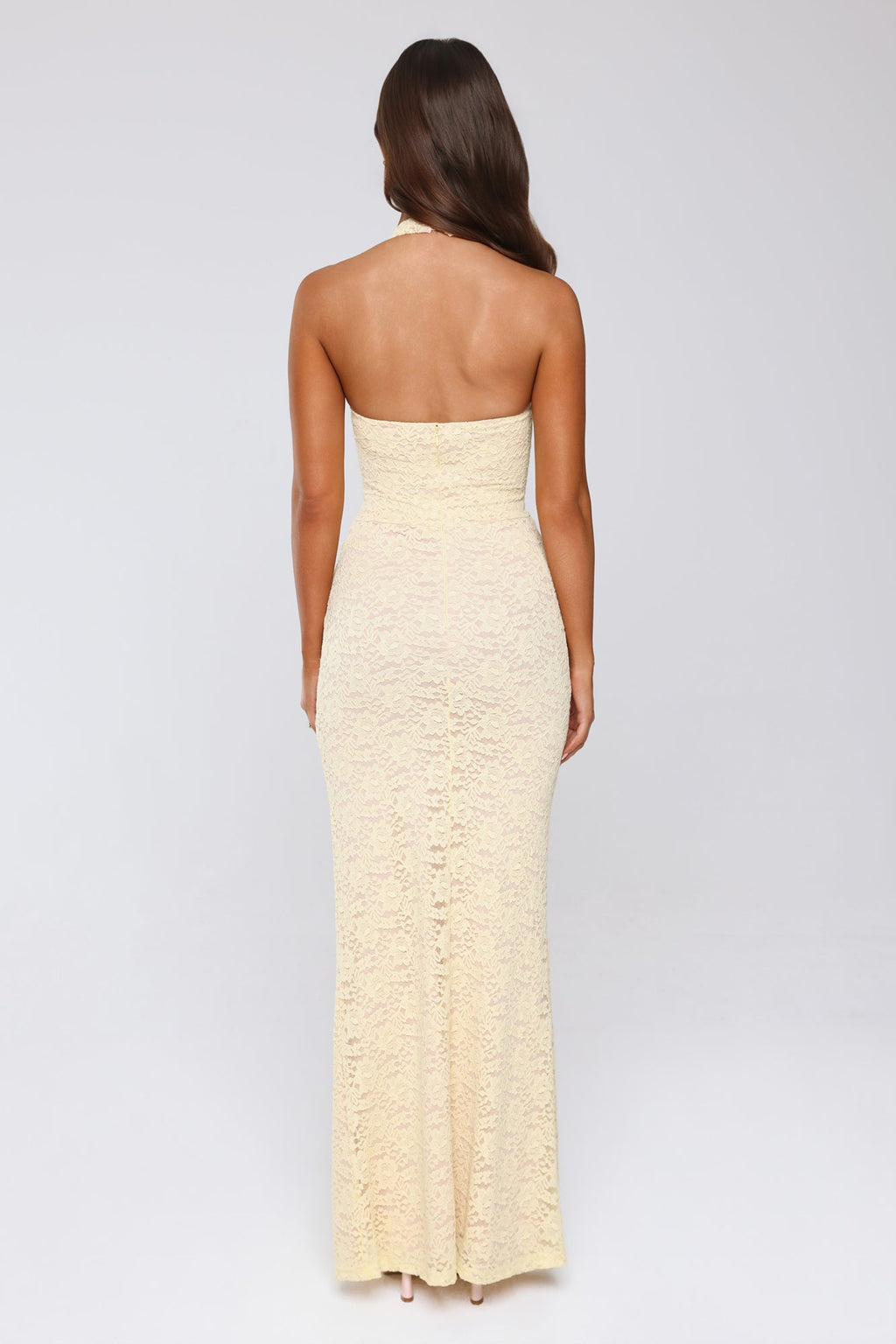 Bella | Lace Halter Sweetheart Bustier Bodycon Maxi Dress