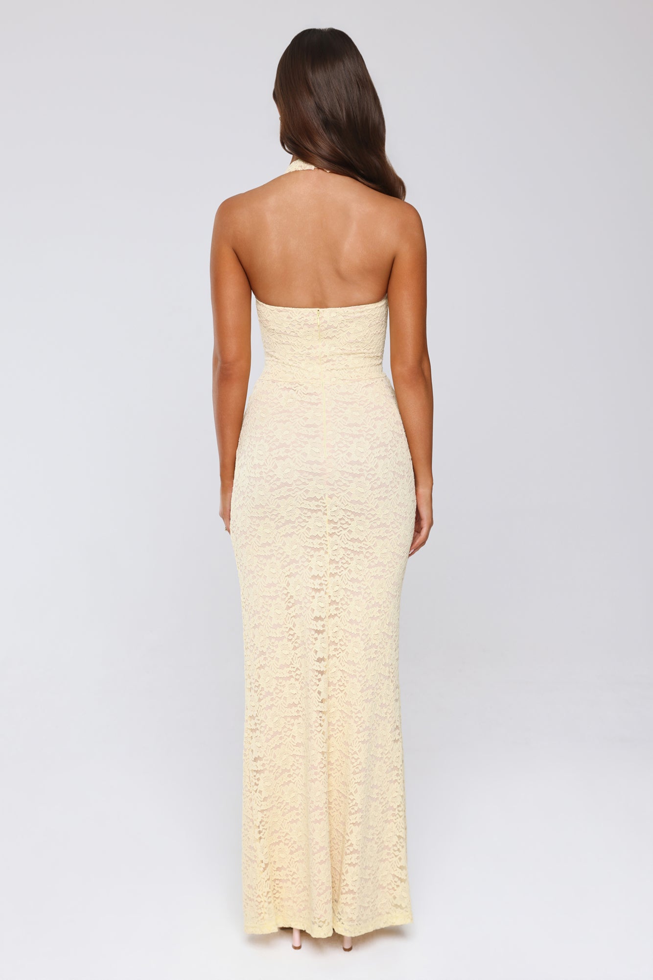 Bella | Lace Halter Sweetheart Bustier Bodycon Maxi Dress