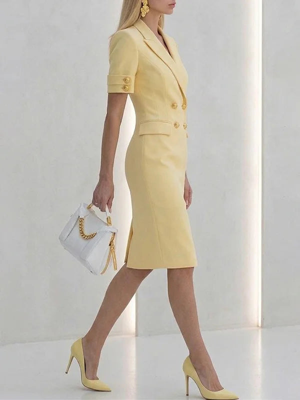 Vivienne | Double-Breasted Blazer Midi Dress
