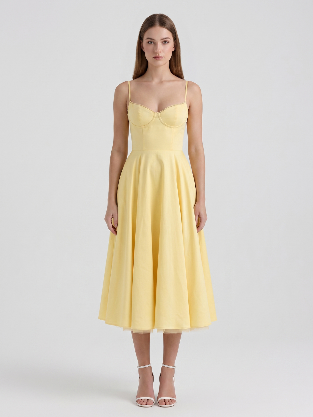 Julianna | Sweetheart Corset Fit-and-Flare Midi Dress