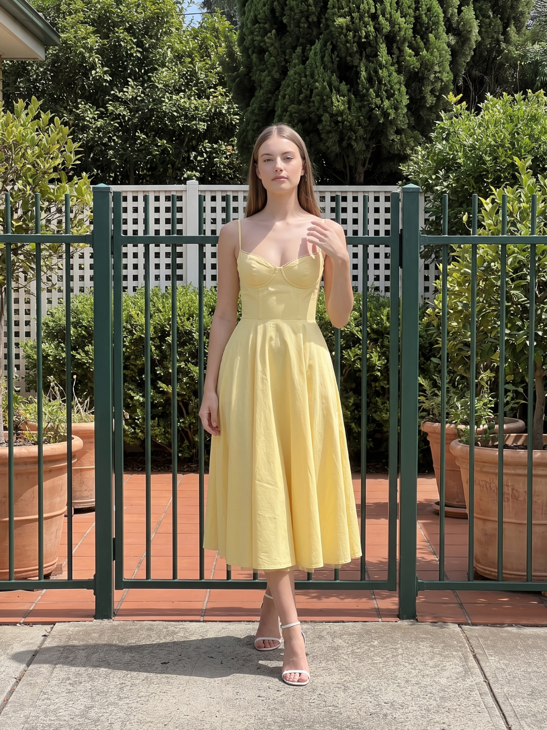 Julianna | Sweetheart Corset Fit-and-Flare Midi Dress