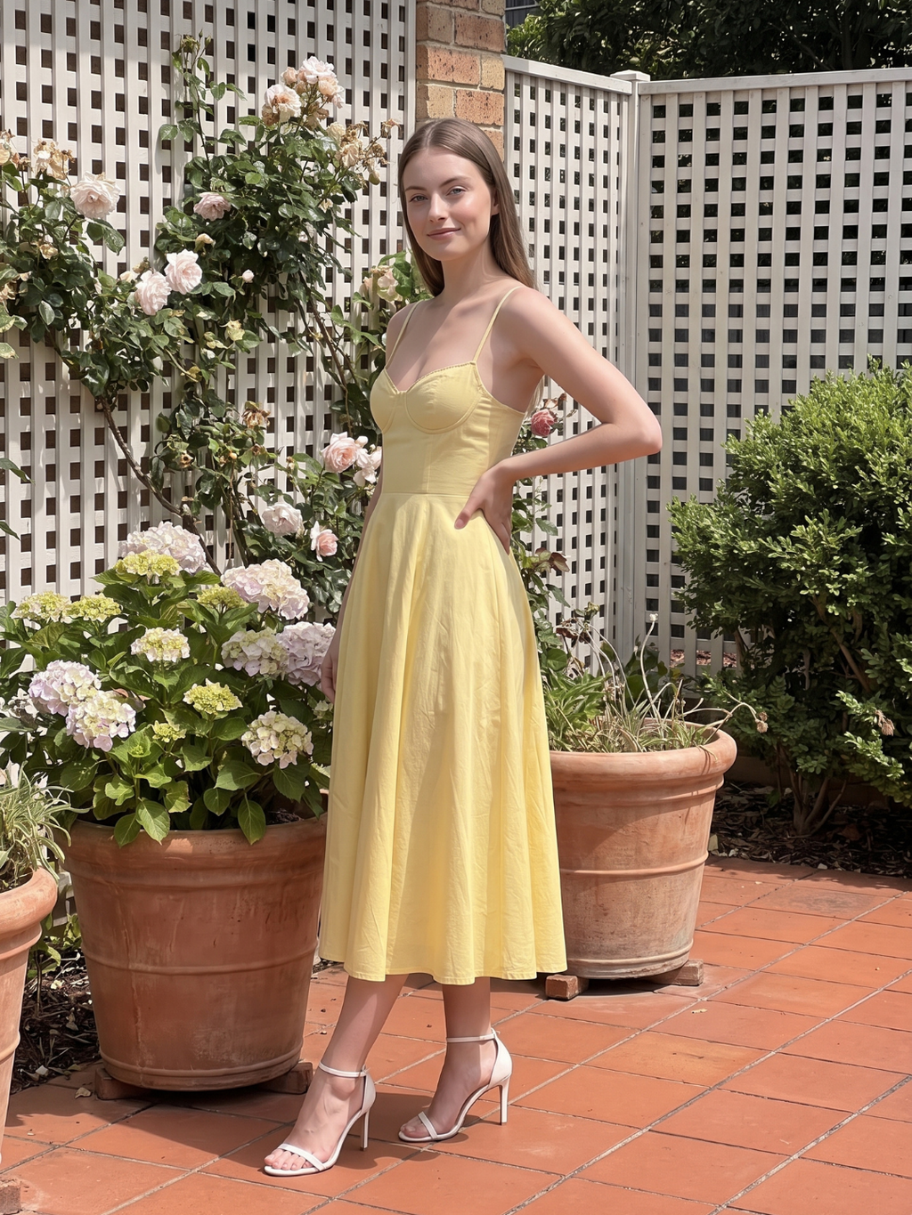 Julianna | Sweetheart Corset Fit-and-Flare Midi Dress