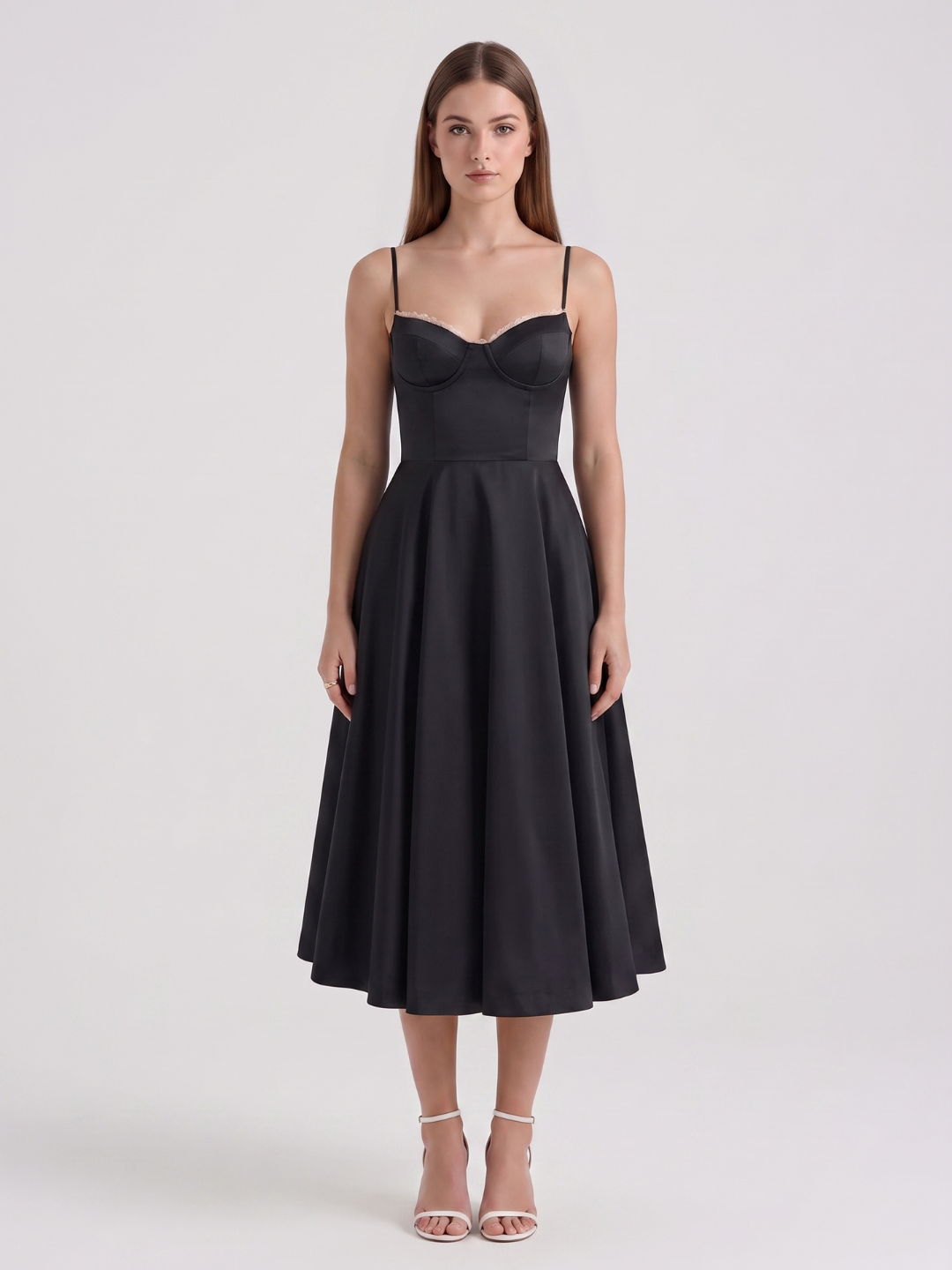 Julianna | Sweetheart Corset Fit-and-Flare Midi Dress