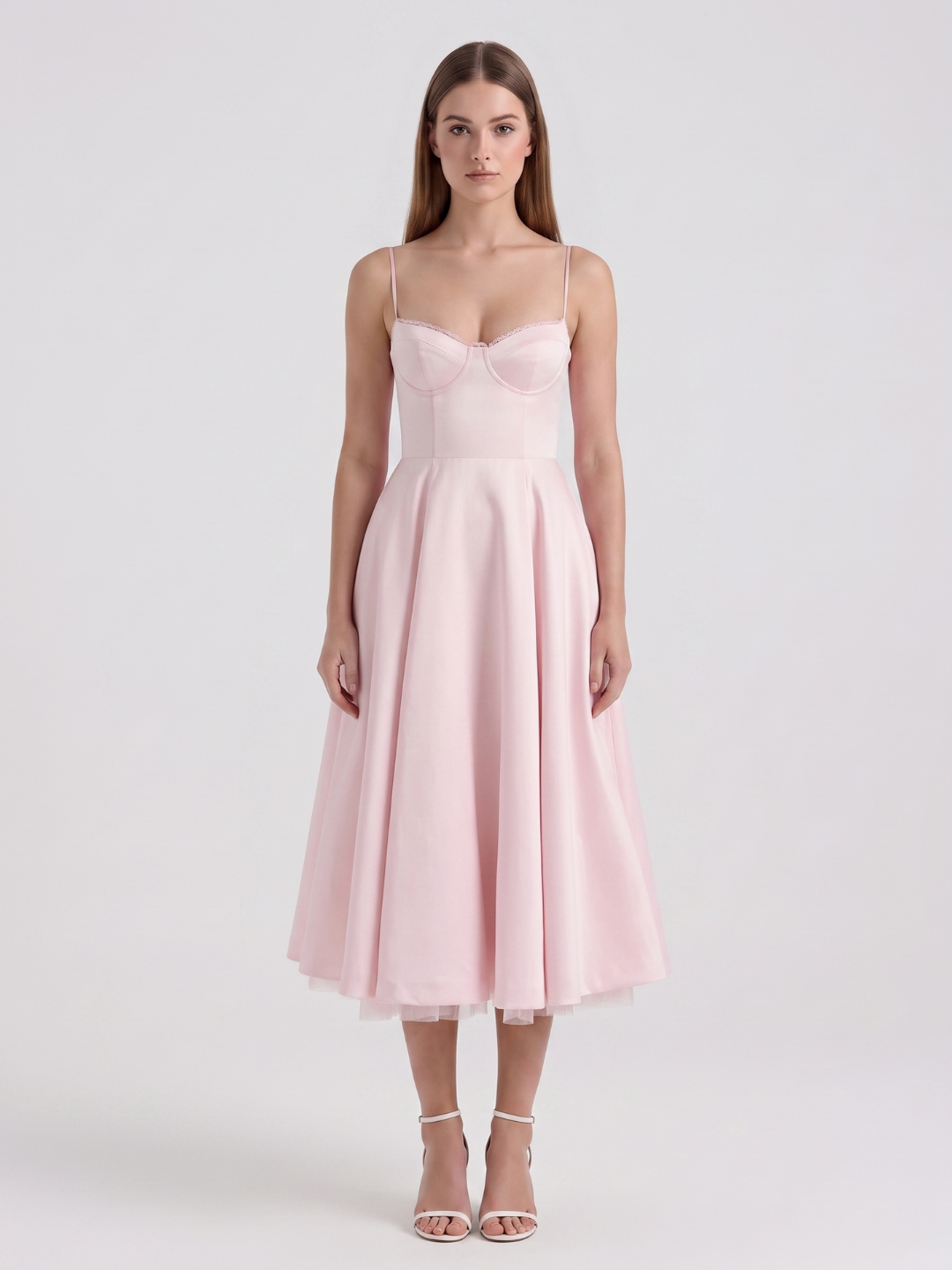 Julianna | Sweetheart Corset Fit-and-Flare Midi Dress