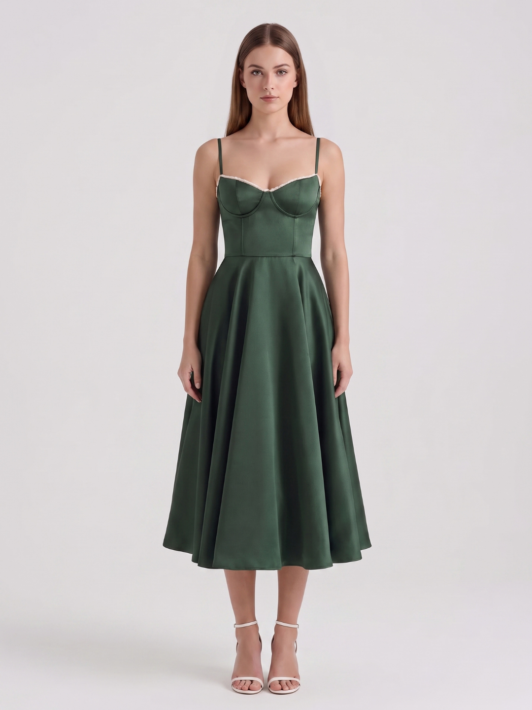 Julianna | Sweetheart Corset Fit-and-Flare Midi Dress