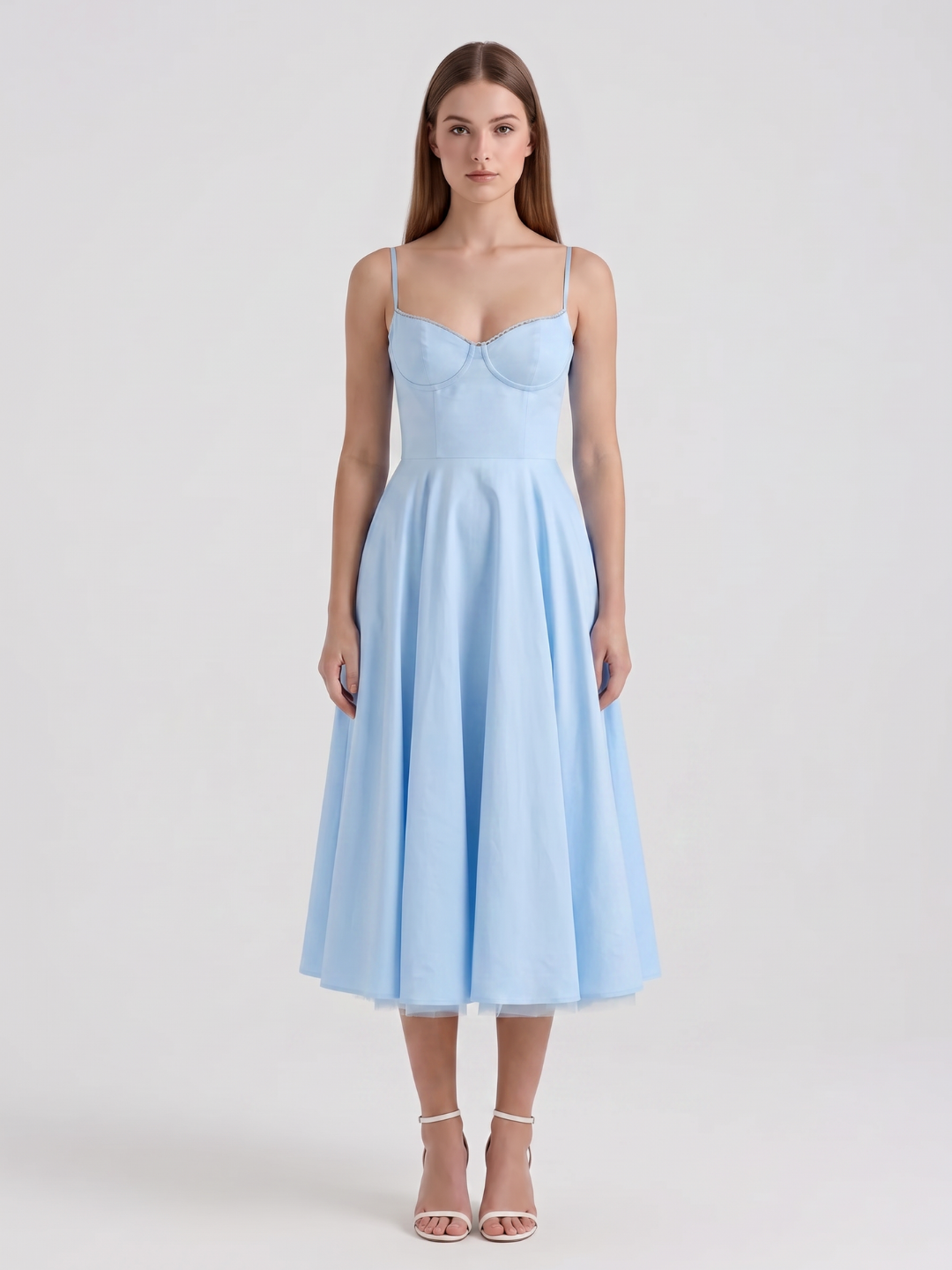 Julianna | Sweetheart Corset Fit-and-Flare Midi Dress