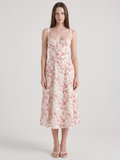 Julia | Rose Print Corset Bustier Midi Sundress