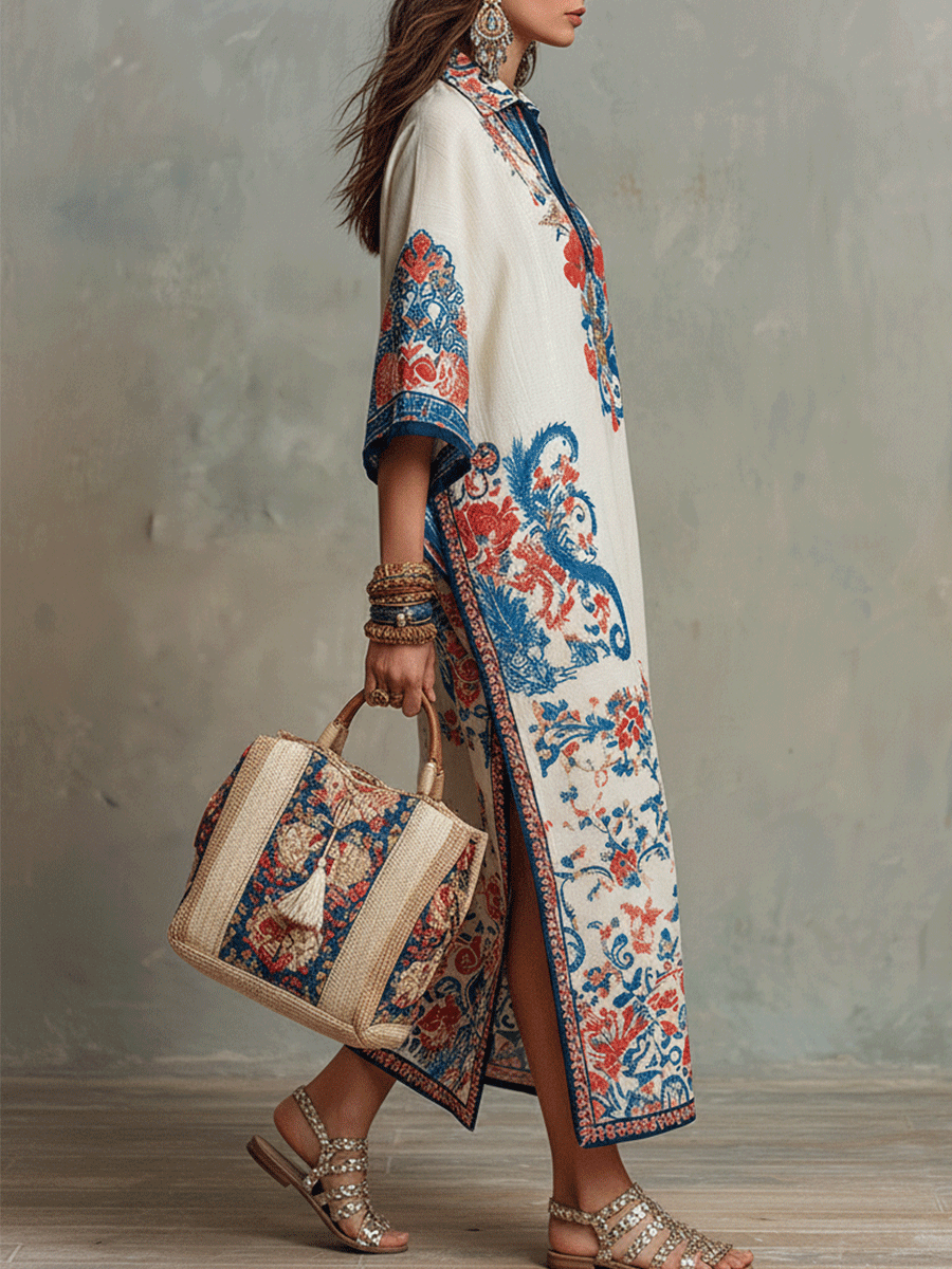 Sigrida | Printed Caftan Maxi Dress