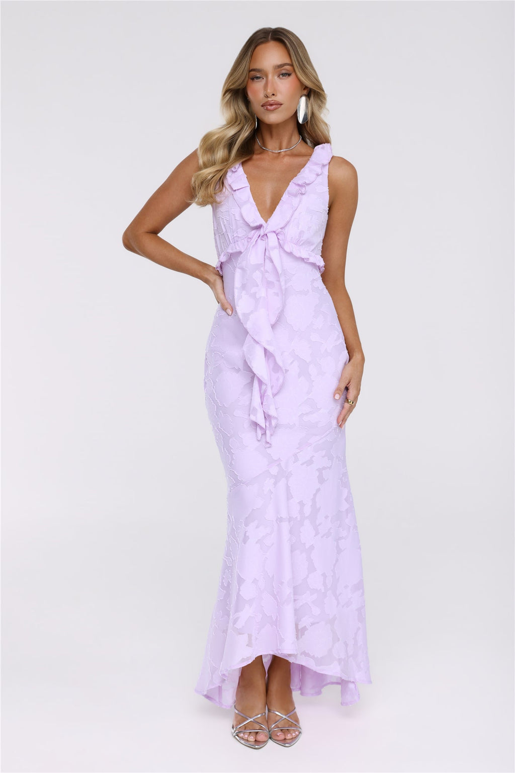 Nicole | Floral Ruffle Mermaid Maxi Dress