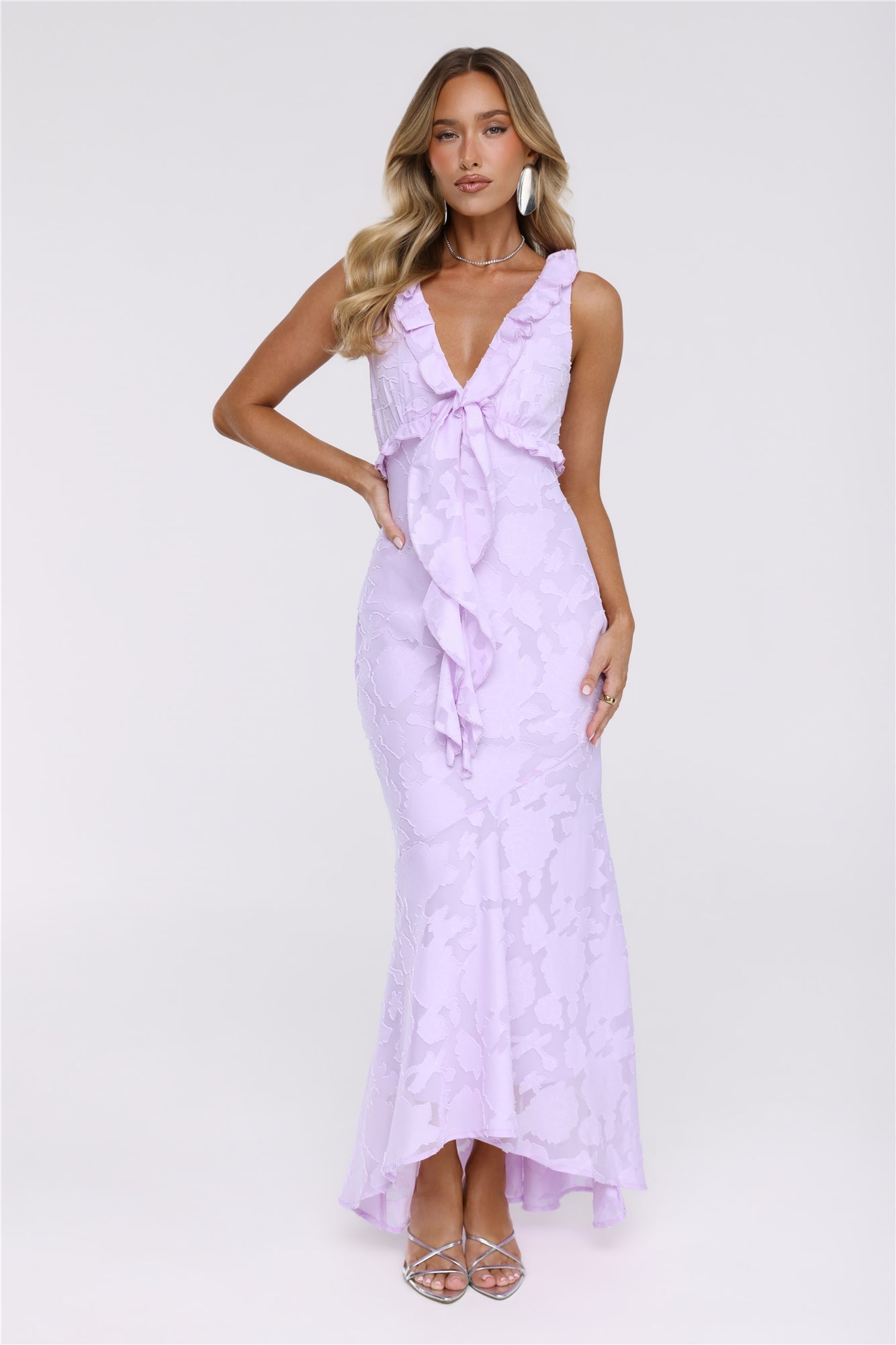 Nicole | Floral Ruffle Mermaid Maxi Dress