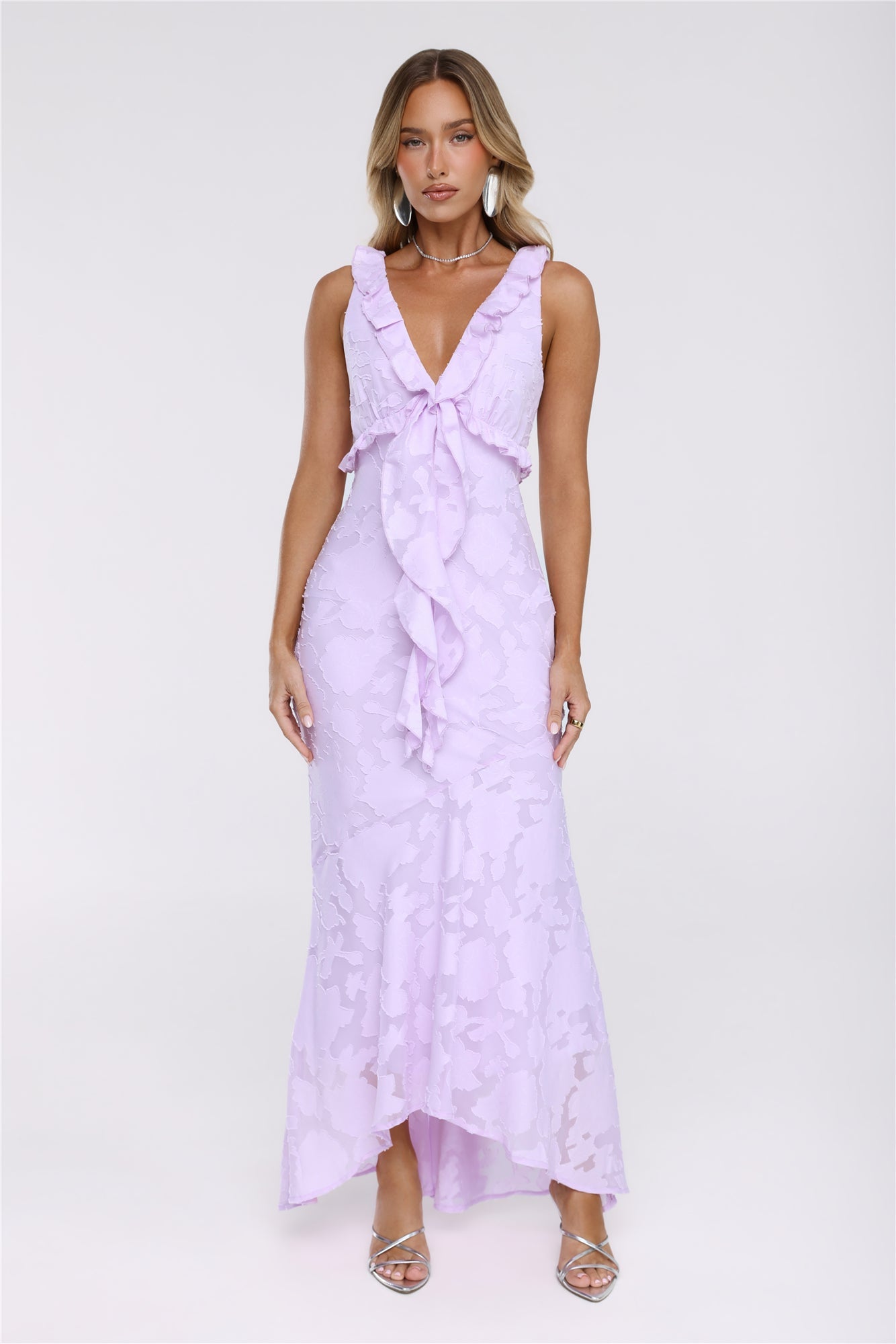 Nicole | Floral Ruffle Mermaid Maxi Dress