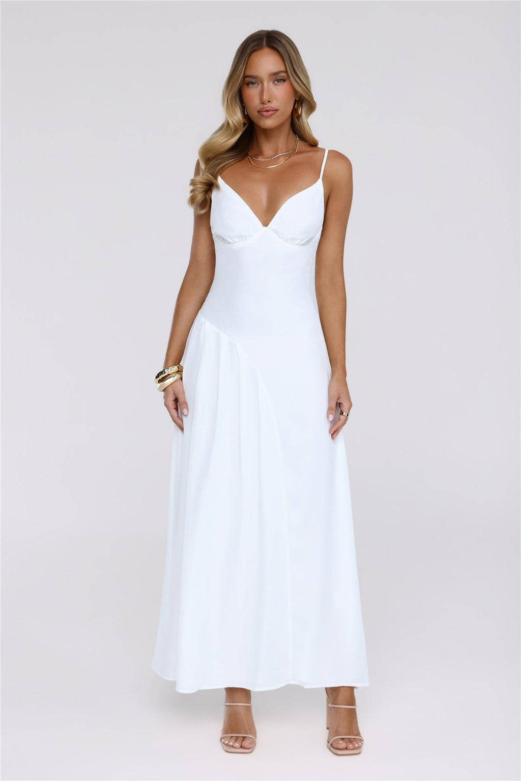 Renee | V-Neck Asymmetric Slip Maxi Dress