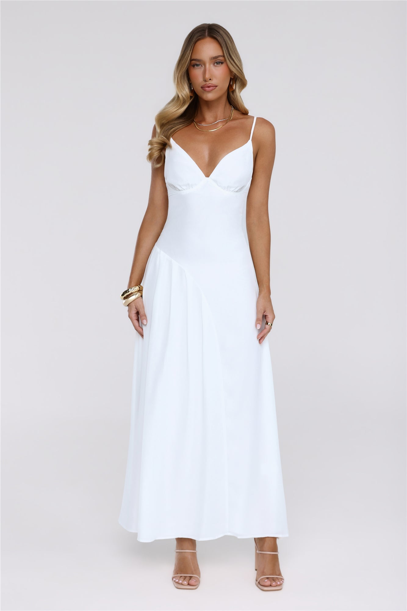 Renee | V-Neck Asymmetric Slip Maxi Dress