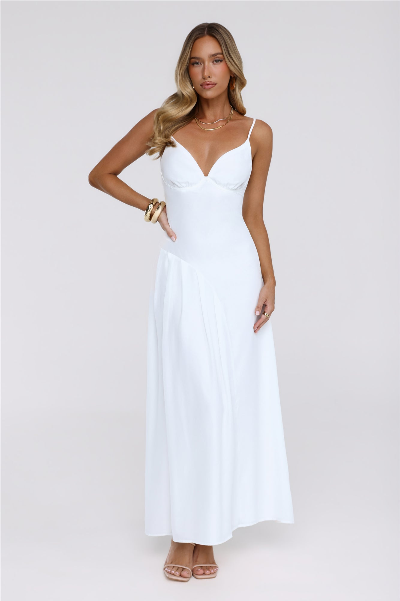 Renee | V-Neck Asymmetric Slip Maxi Dress