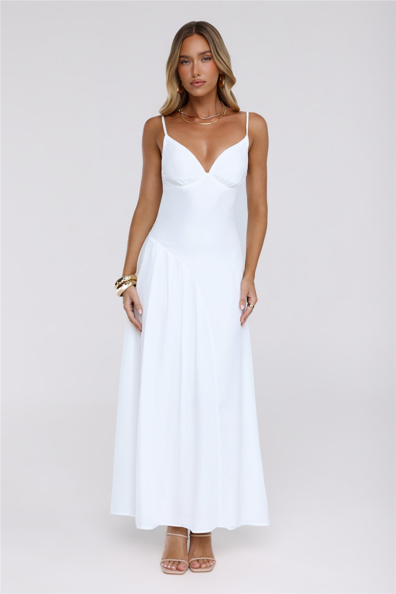 Renee | V-Neck Asymmetric Slip Maxi Dress