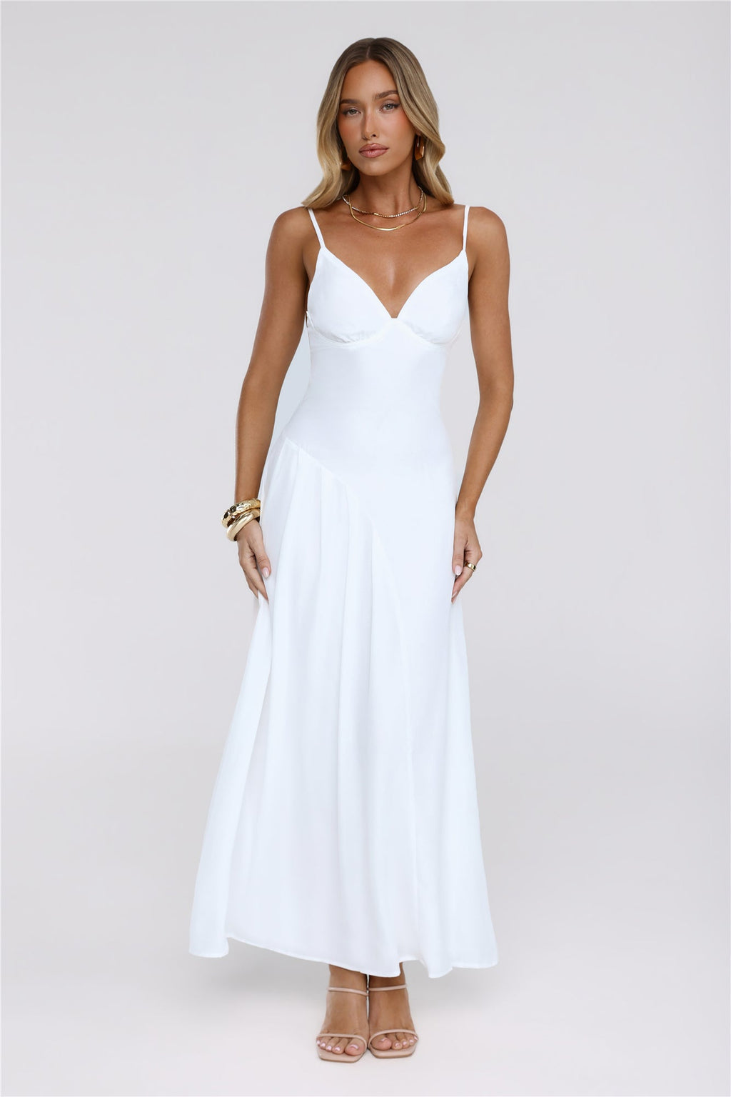 Renee | V-Neck Asymmetric Slip Maxi Dress