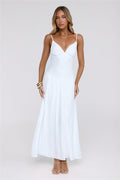 Renee | V-Neck Asymmetric Slip Maxi Dress