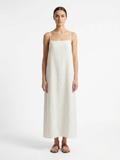 HOLLIS Women's Cotton-Linen Strappy Slip Maxi Dress