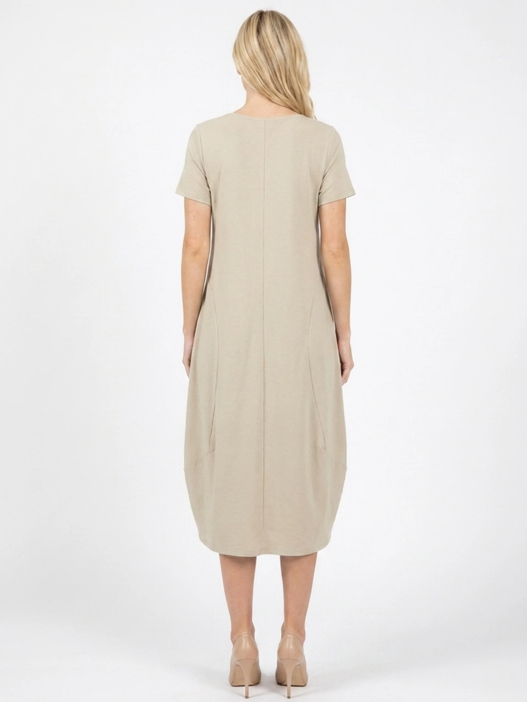 MABEL Women's Short Sleeve Casual Midi Dress
