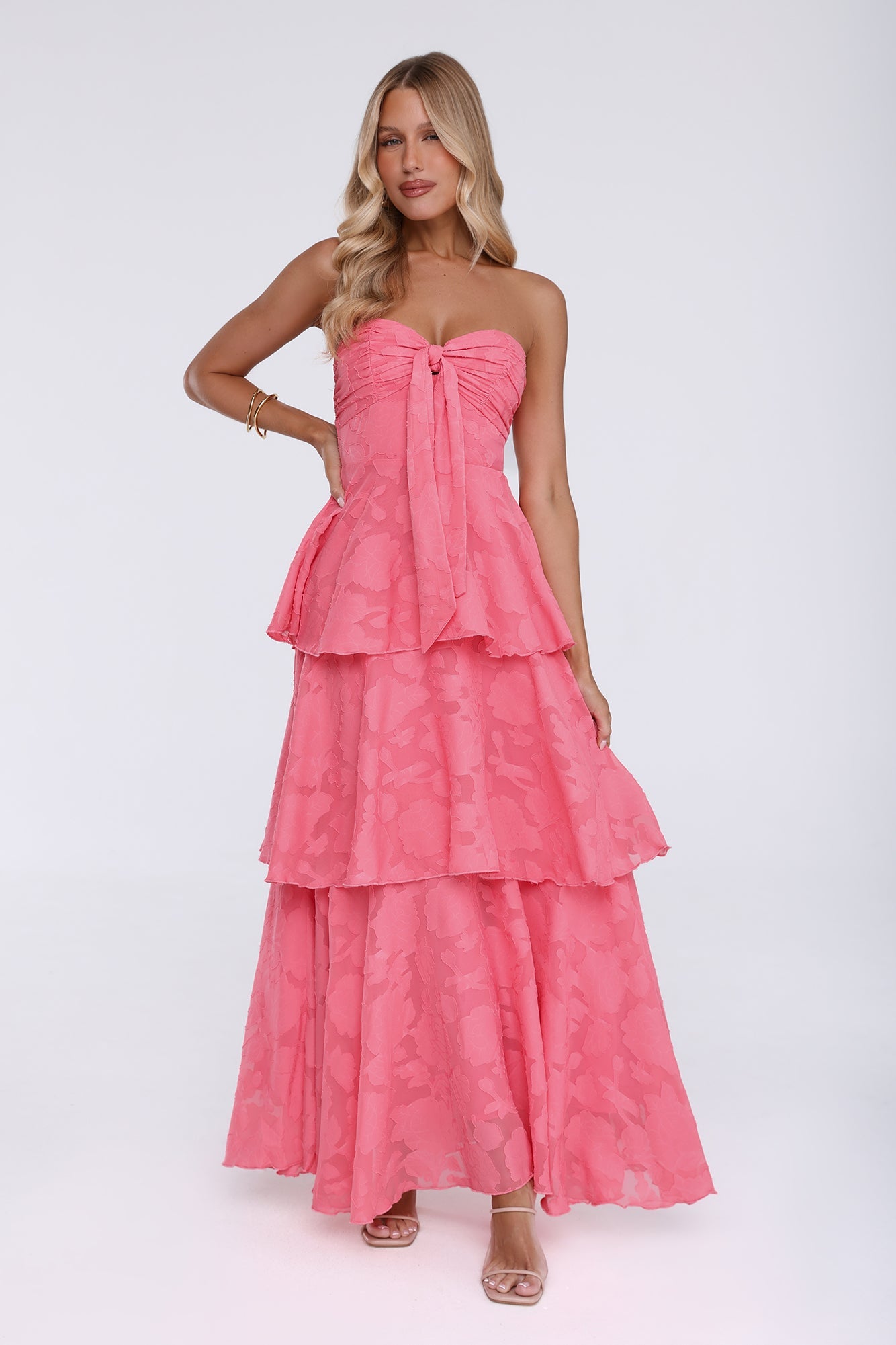 Monica | Tiered Ruffle Strapless Maxi Dress
