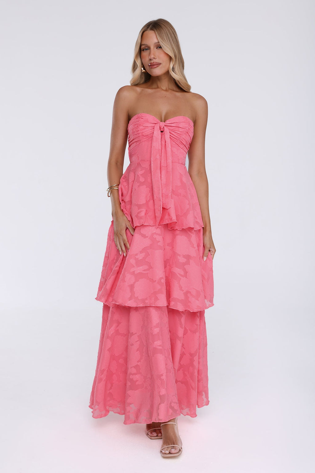 Monica | Tiered Ruffle Strapless Maxi Dress