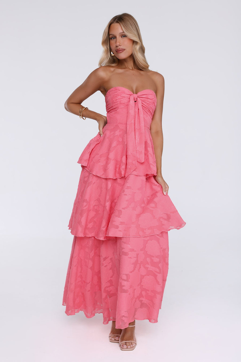 Monica | Tiered Ruffle Strapless Maxi Dress