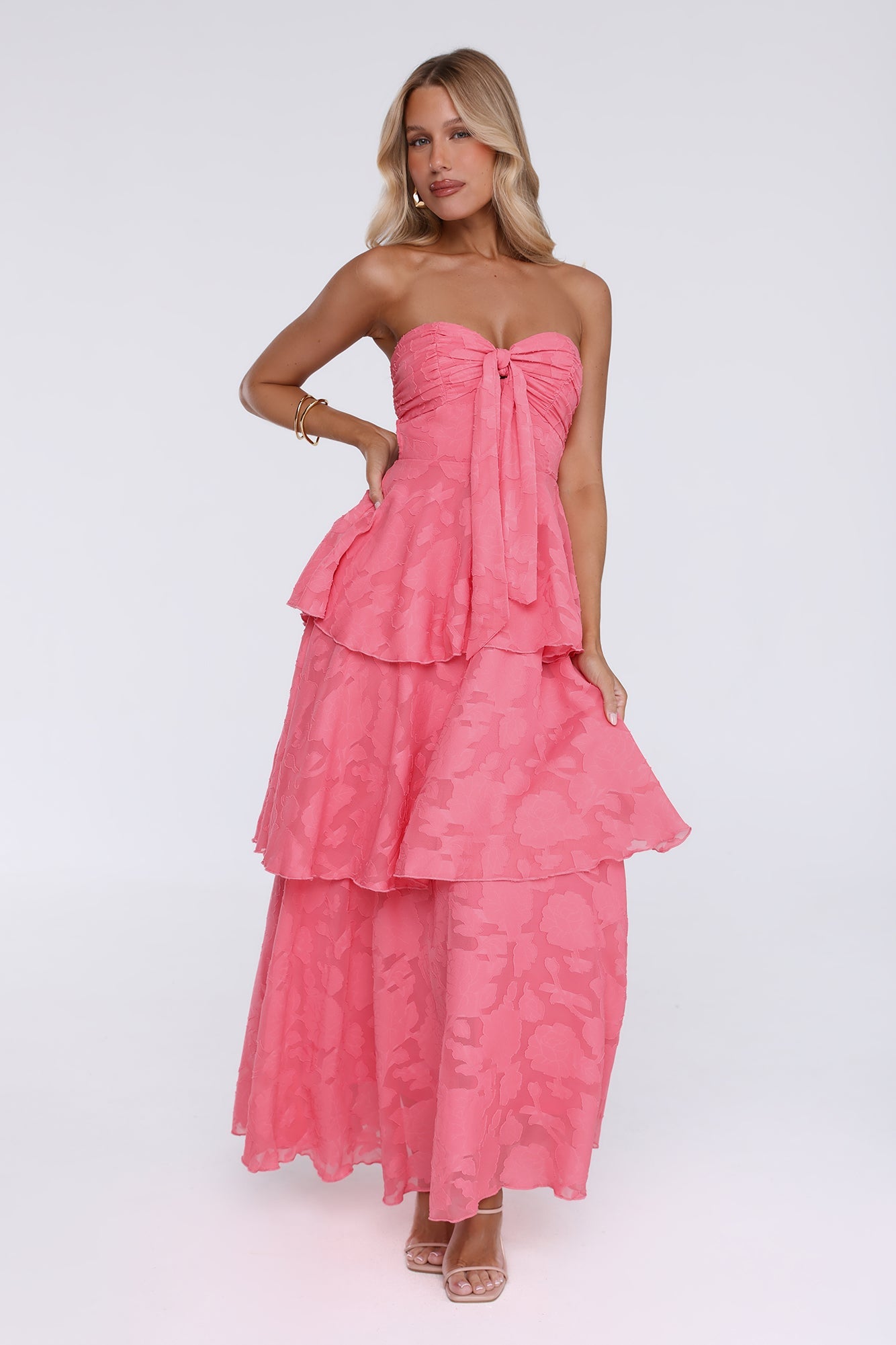 Monica | Tiered Ruffle Strapless Maxi Dress