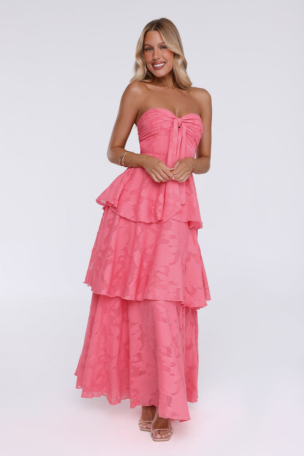 Monica | Tiered Ruffle Strapless Maxi Dress