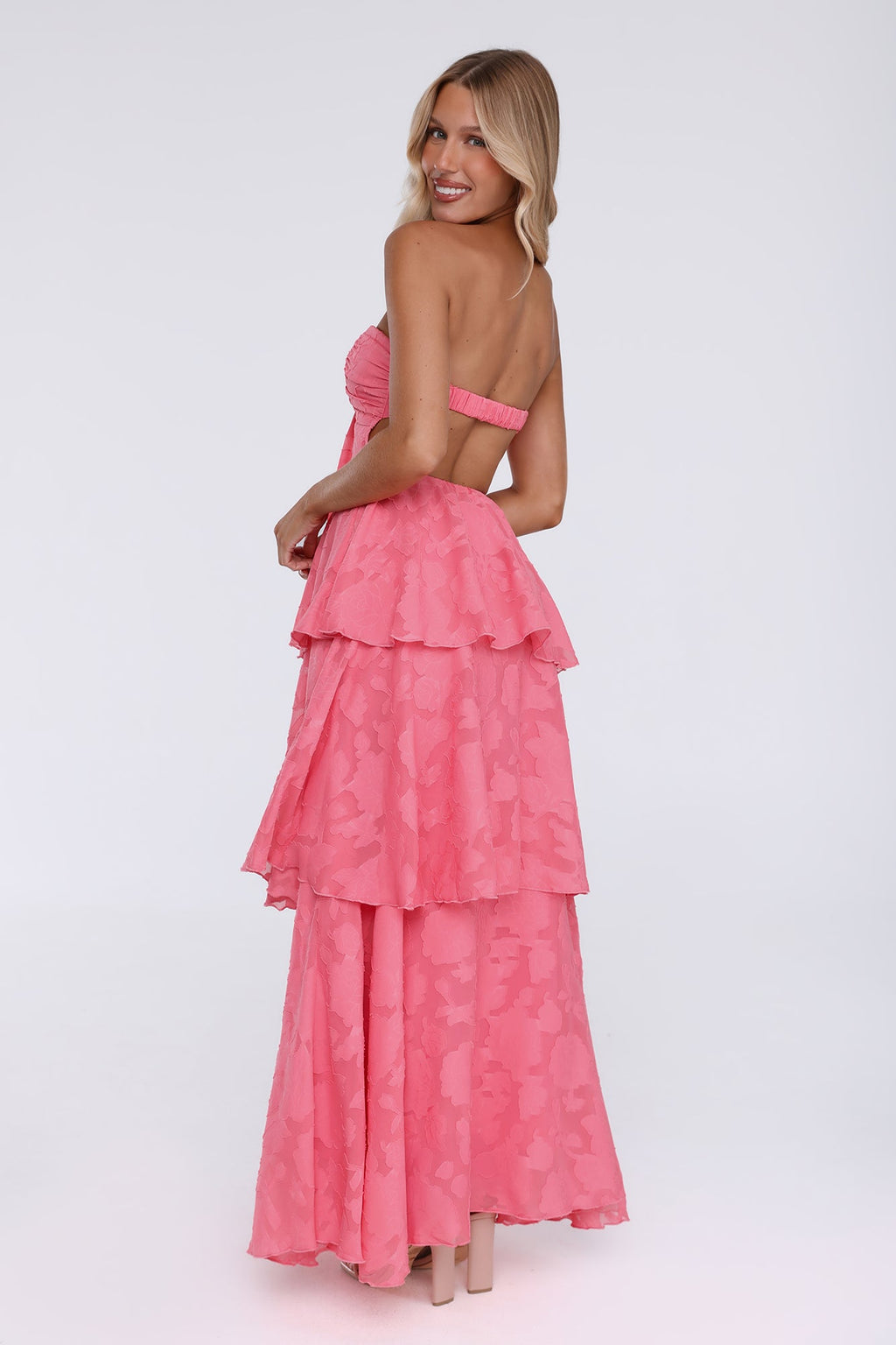 Monica | Tiered Ruffle Strapless Maxi Dress