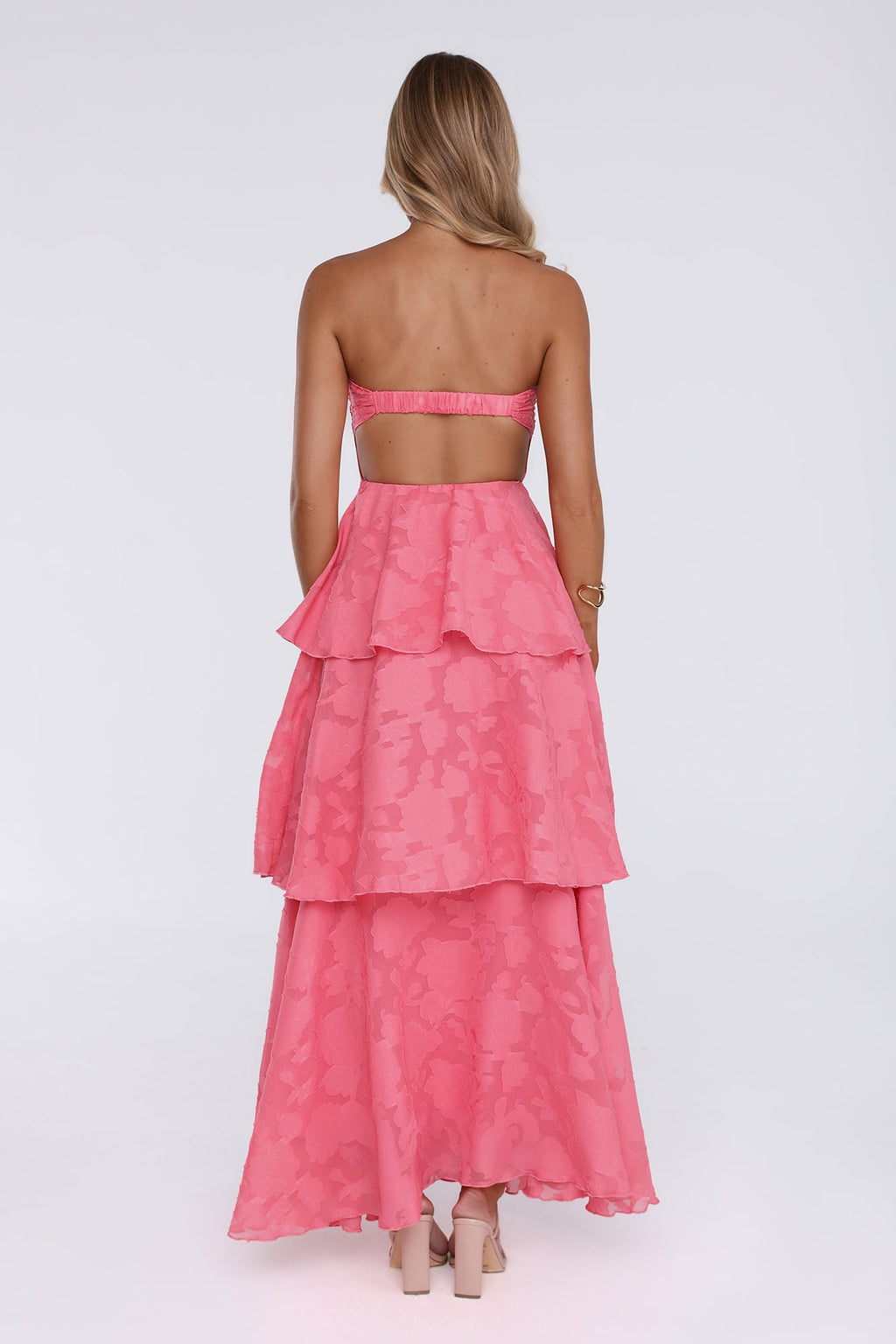 Monica | Tiered Ruffle Strapless Maxi Dress