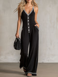 Christina | Contrast-Trim Wide-Leg Jumpsuit