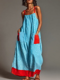 Paige | Striped Cotton Square-Neck Pocket Maxi Dress
