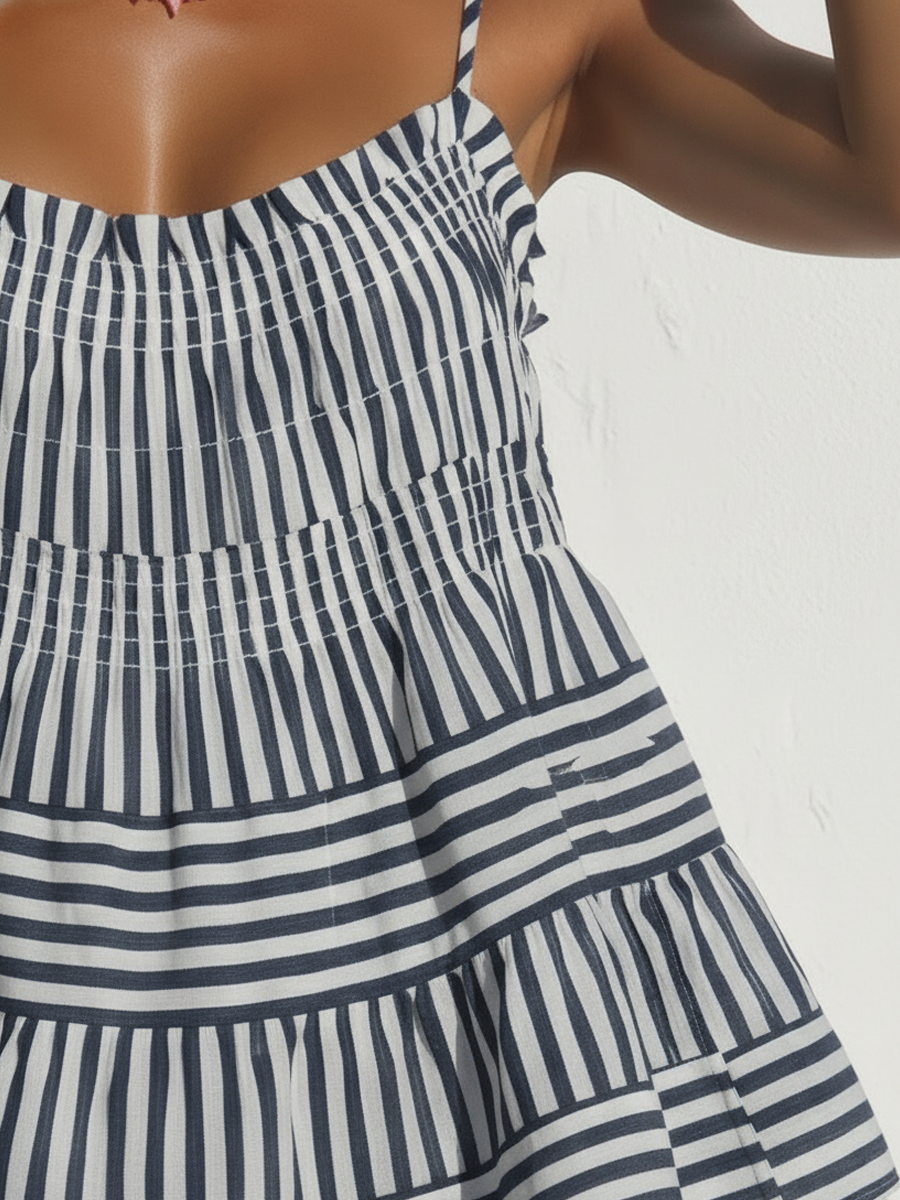 Ruby | Striped Cotton Tiered Cami Top Shorts Co-ord Set