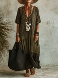 Brett | Leopard V-Neck Tiered Maxi Dress