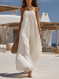 Riley | Cotton Gauze Halter Smocked Tiered Maxi Dress