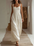 Sara | Sweetheart Smocked Wide-Leg Maxi Dress