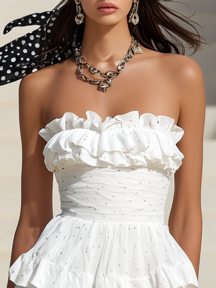 Bella | Strapless Tiered Ruffle Mini Dress