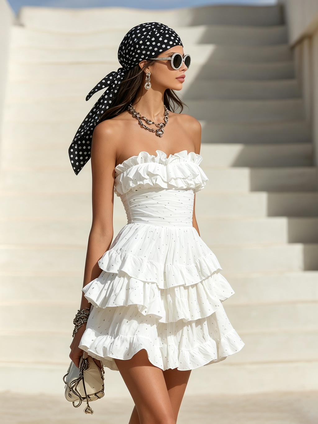 Bella | Strapless Tiered Ruffle Mini Dress