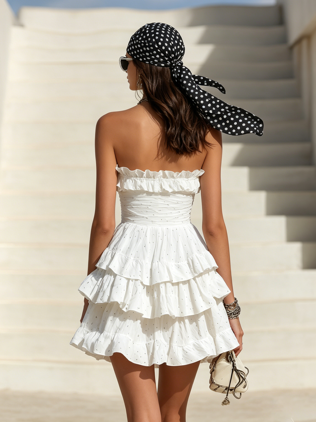 Bella | Strapless Tiered Ruffle Mini Dress