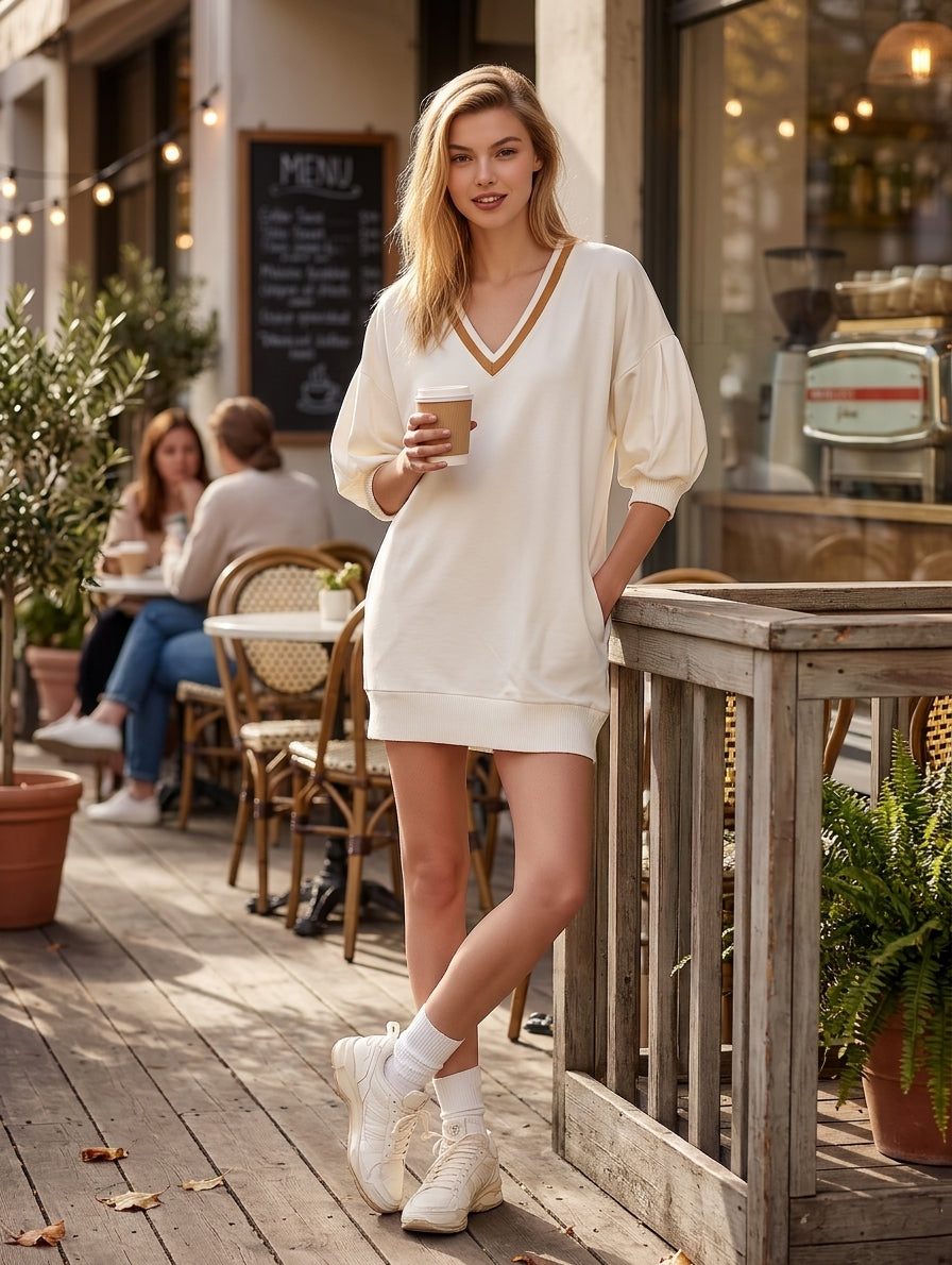 Liana | Varsity Stripe Oversized Sweater Mini Dress