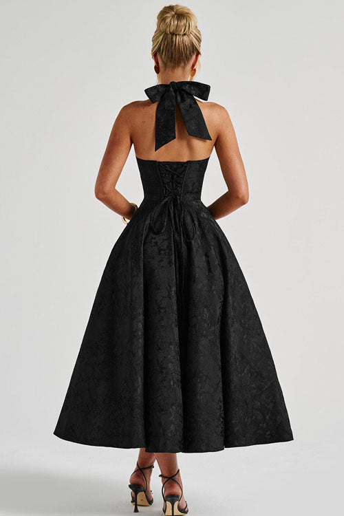 Camila | Halter Corset A-Line Midi Dress