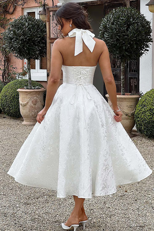 Camila | Halter Corset A-Line Midi Dress