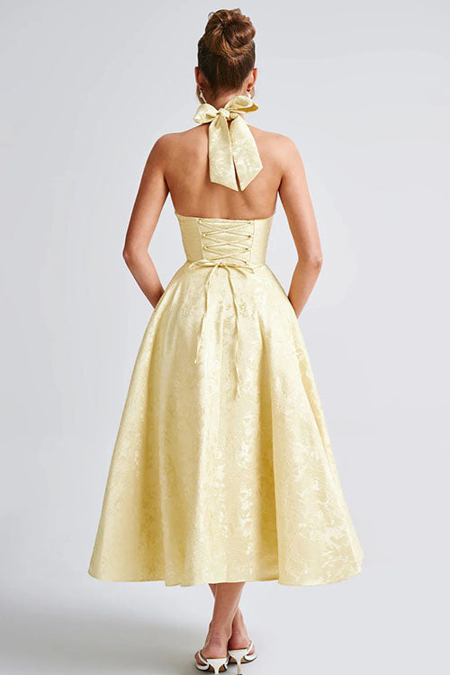 Camila | Halter Corset A-Line Midi Dress