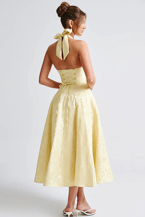 Camila | Halter Corset A-Line Midi Dress