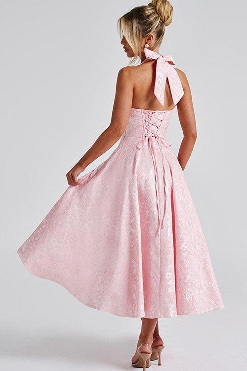 Camila | Halter Corset A-Line Midi Dress
