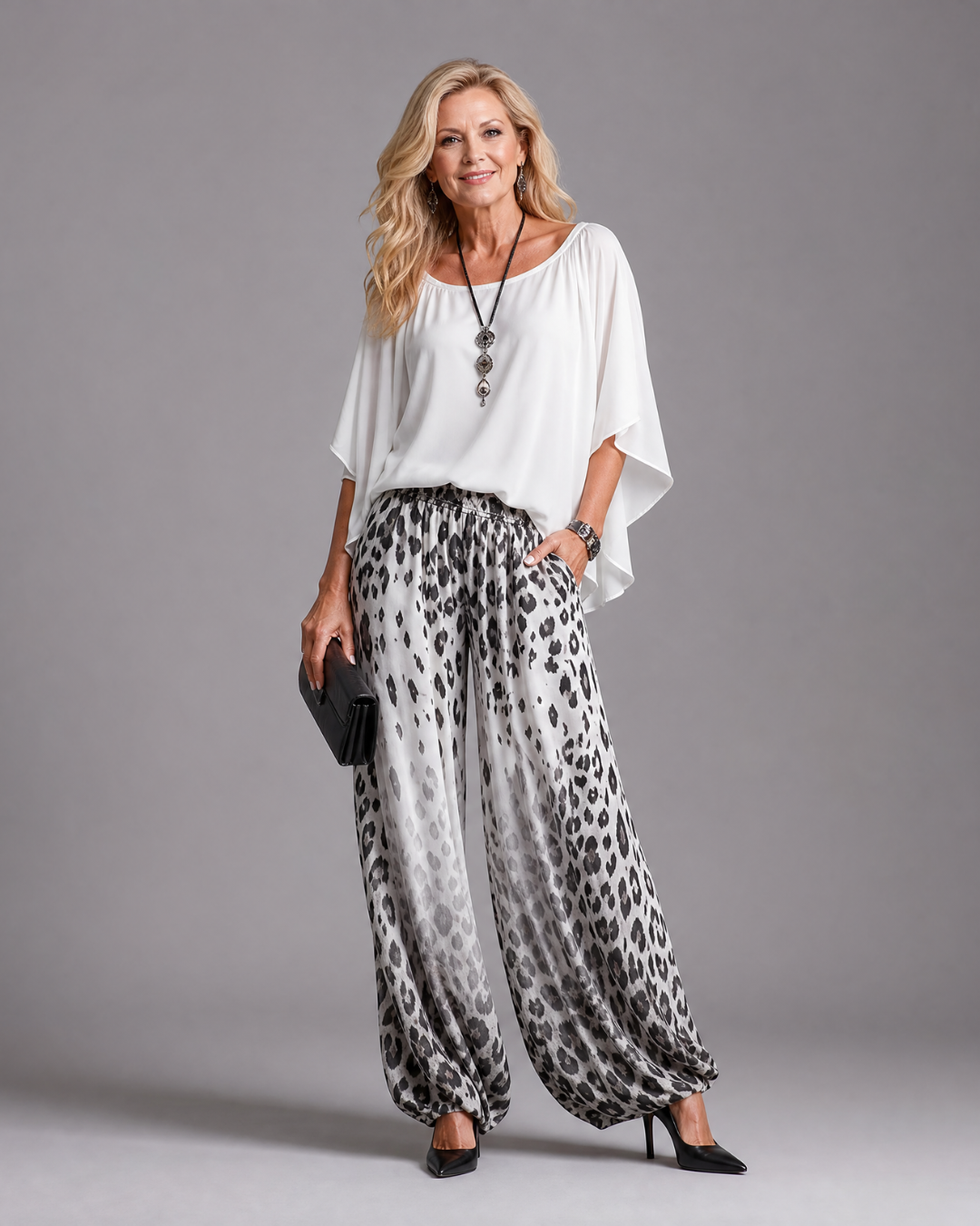Gloria | Leopard Print Batwing Sleeve Co-ord Set
