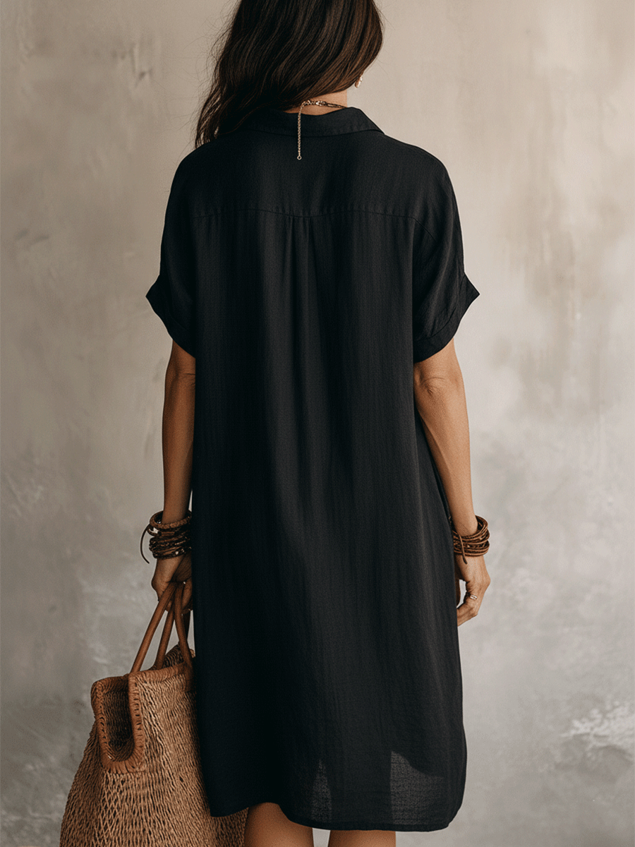 Demi | Button-Up Linen Shirt Dress