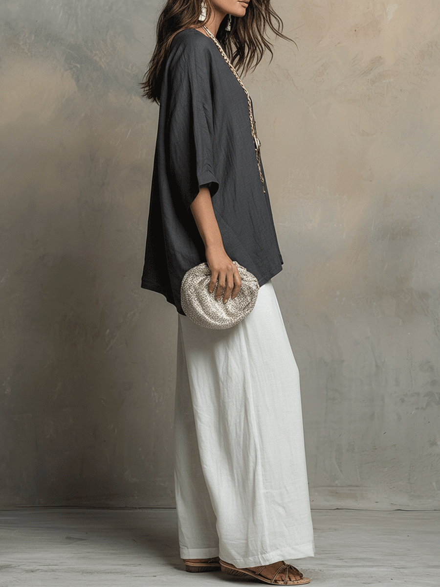 Iris | Linen Top Wide-Leg Co-ord Set