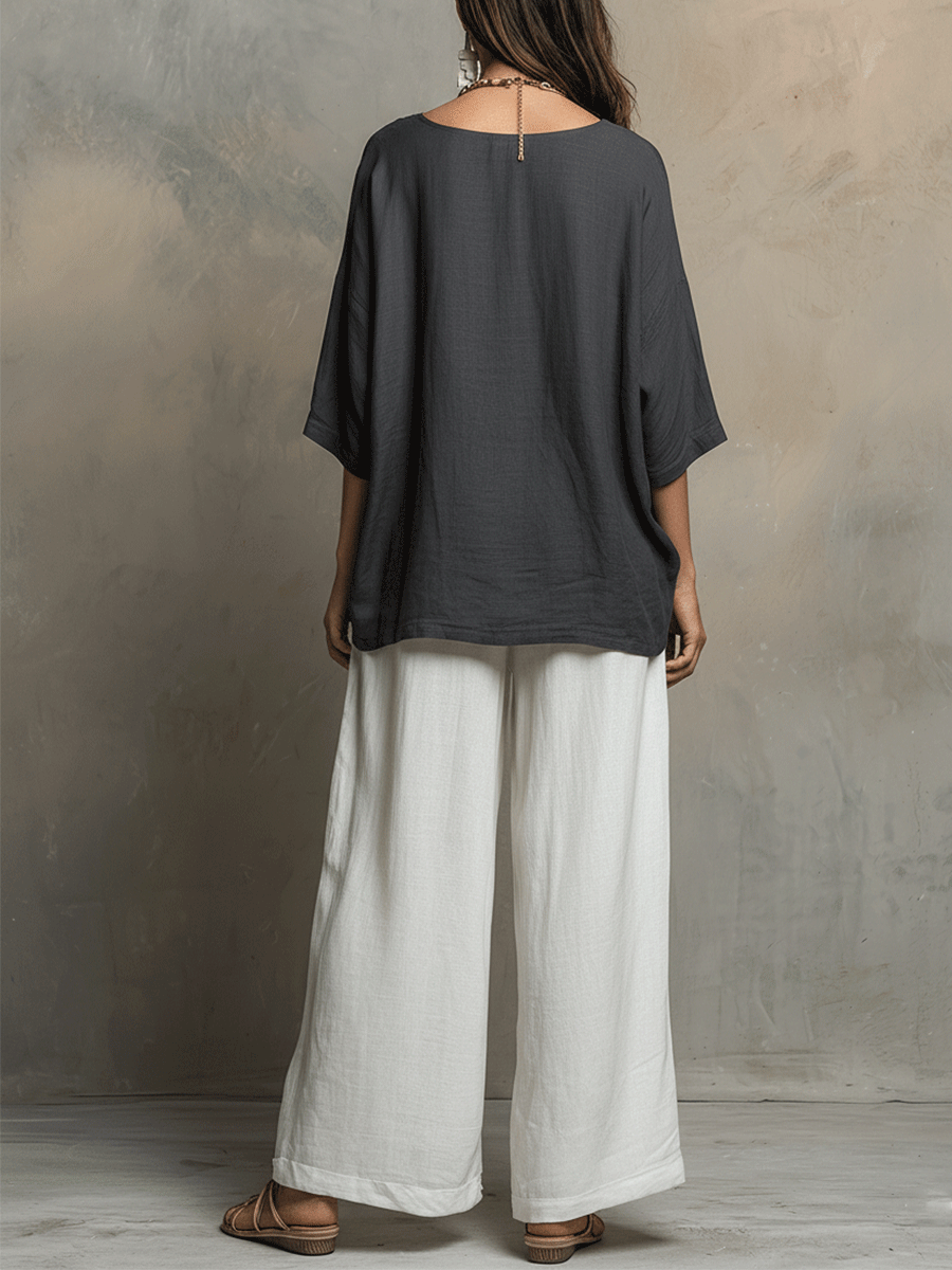 Iris | Linen Top Wide-Leg Co-ord Set